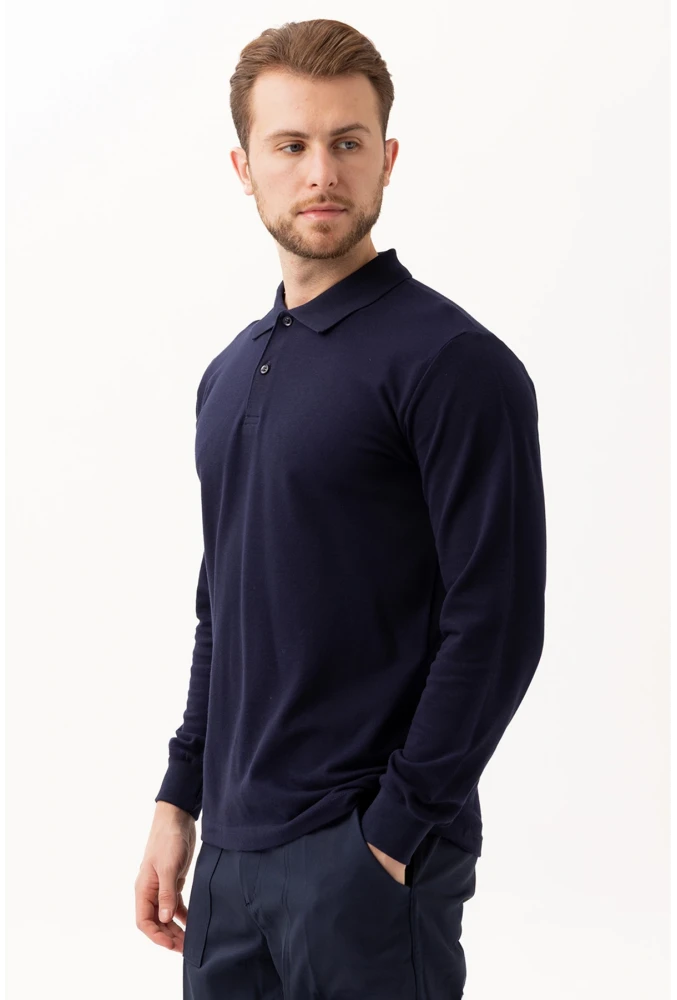 PADUS %100 Pamuk Polo Yaka Uzun Kollu T-Shirt Şık ve Konforlu İş ve Genel Kullanım