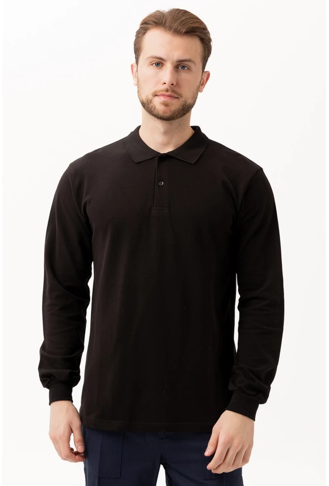 PADUS %100 Pamuk Polo Yaka Uzun Kollu T-Shirt Şık ve Konforlu İş ve Genel Kullanım