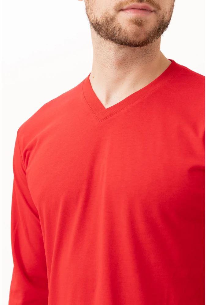 Padus V Yaka Uzun Kollu T-Shirt - Rahat Kesim, Günlük ve İş Kullanımı İçin