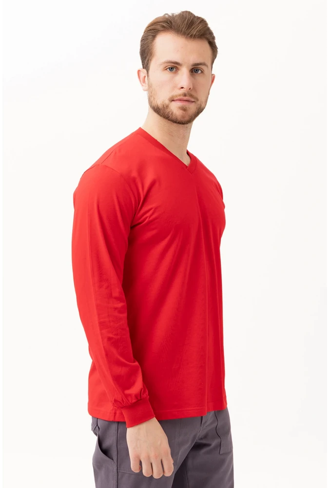 Padus V Yaka Uzun Kollu T-Shirt - Rahat Kesim, Günlük ve İş Kullanımı İçin