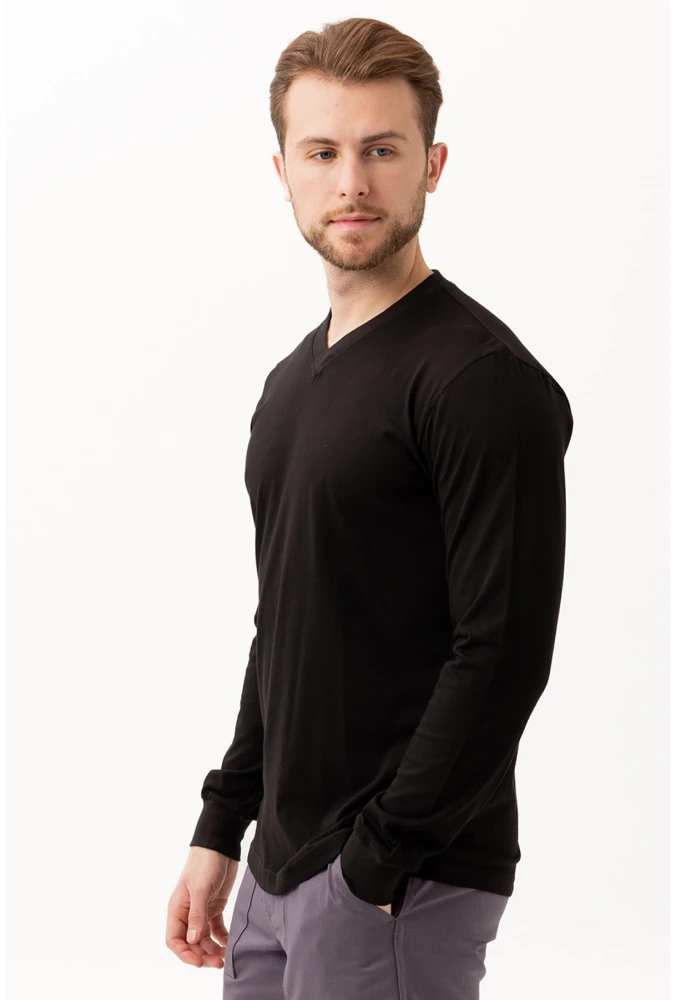 Padus V Yaka Uzun Kollu T-Shirt - Rahat Kesim, Günlük ve İş Kullanımı İçin