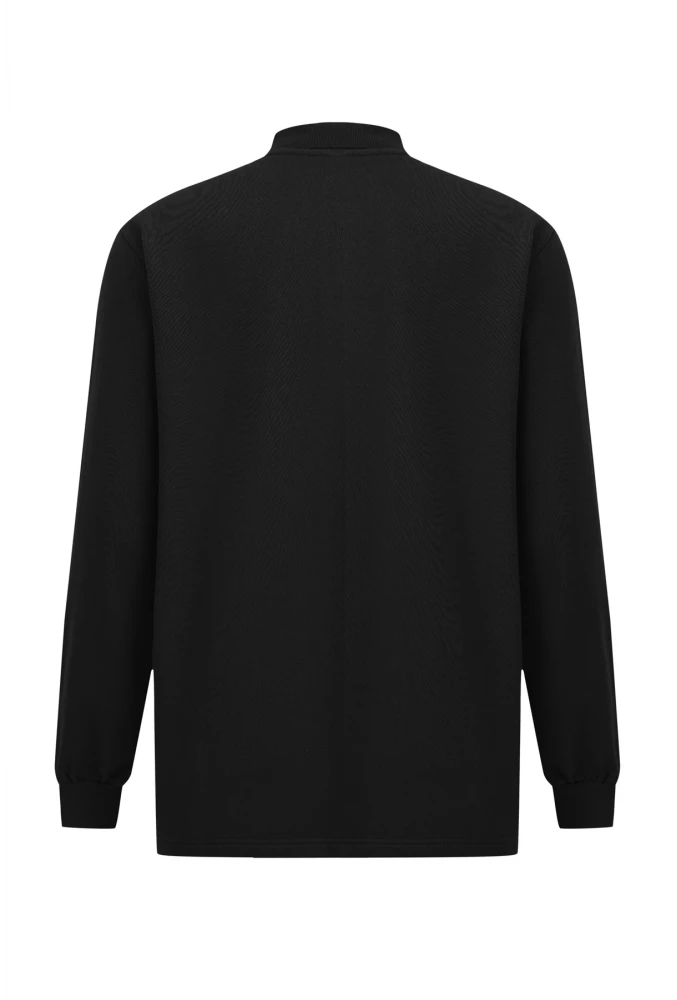 SANFORDS POLO SWEATSHIRT – Erkek Siyah Uzun Kollu Polo Yaka Sweatshirt