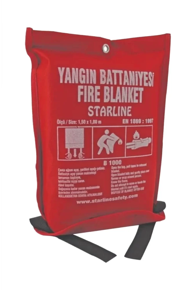 Starline Yangın Battaniyesi 150x180 cm EN 1869:1997 Sertifikalı Isıya Dayanıklı Acil Durum Güvenlik Ürünü
