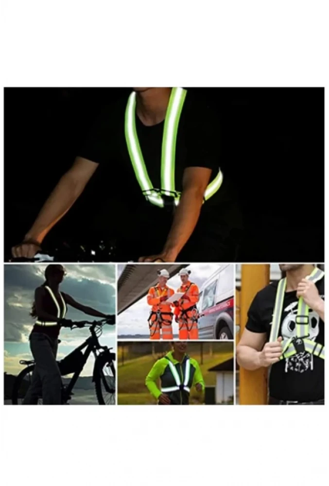 Yelek: Pratik İkaz Yeleği-Tokalı Esnek Kumaş F.YEŞİL