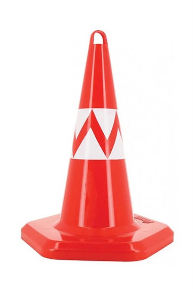 Trafik Konisi UT5024 Altı Köşeli, Kulplu ve Dayanıklı