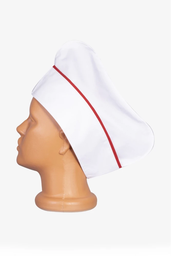 LİBANİ AŞÇI KEPİ BEYAZ-KIRMIZI