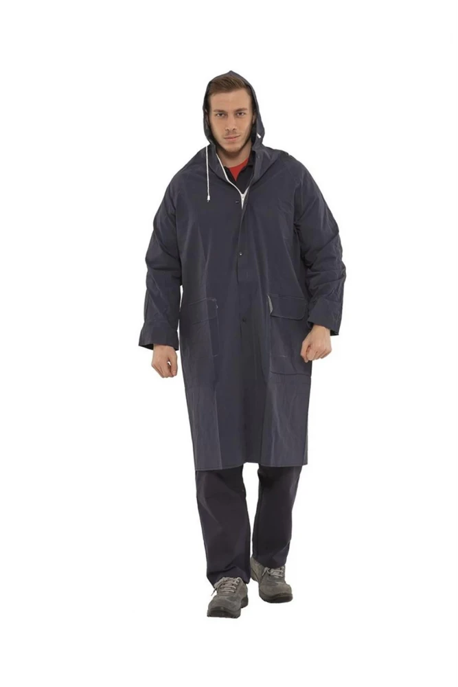 PVC Su Geçirmez Dikişsiz Astarlı İthal Uzun Yağmurluk Kapüşonlu ve Hafif Tasarım