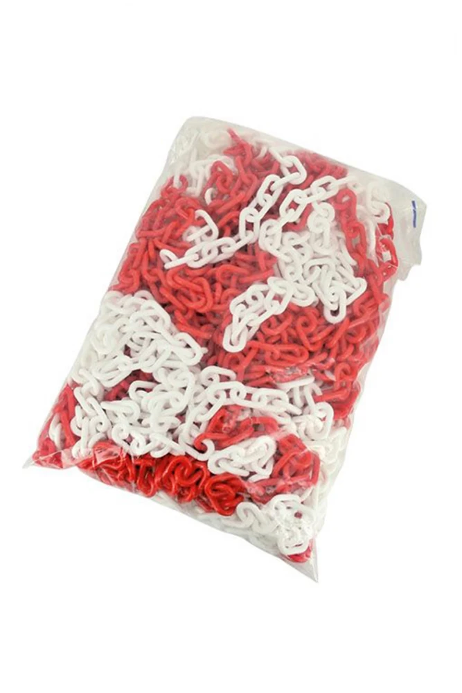 Plastik Zincir Kırmızı-Beyaz Kalın 8mm(UT3110) KIRMIZI-BEYAZ
