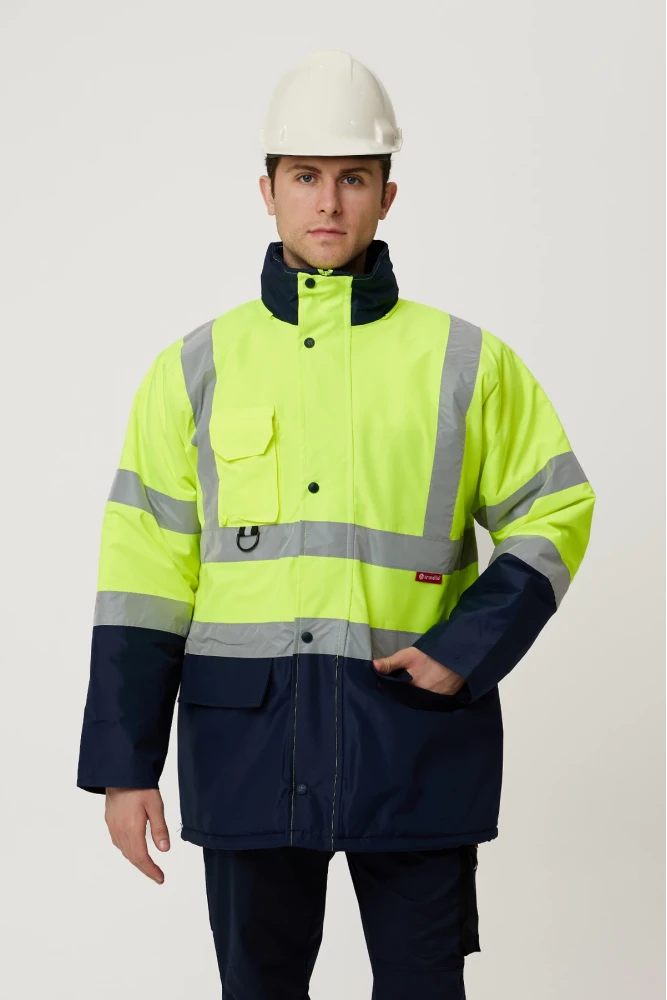 Linum Reflektörlü İş Güvenliği Parkası - Su ve Rüzgar Geçirmez, Yüksek Görünürlüklü Kışlık Mont