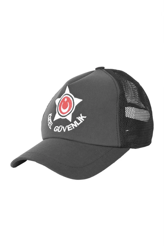 Özel Güvenlik Şapkası Nefes Alabilen Fileli Tasarım KM Şapka FÜME