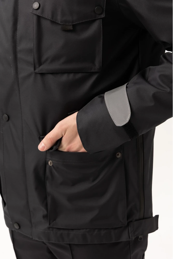 Güvenlik Kıyafeti KM Kaban Soğuk Havalara Dayanıklı Reflektörlü Kışlık Mont Modeli