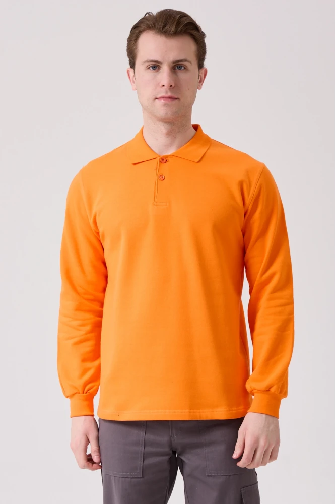 Galanthus Polo Sweat Erkek Uzun Kollu Pamuklu Sweatshirt İş ve Günlük Kullanım İçin
