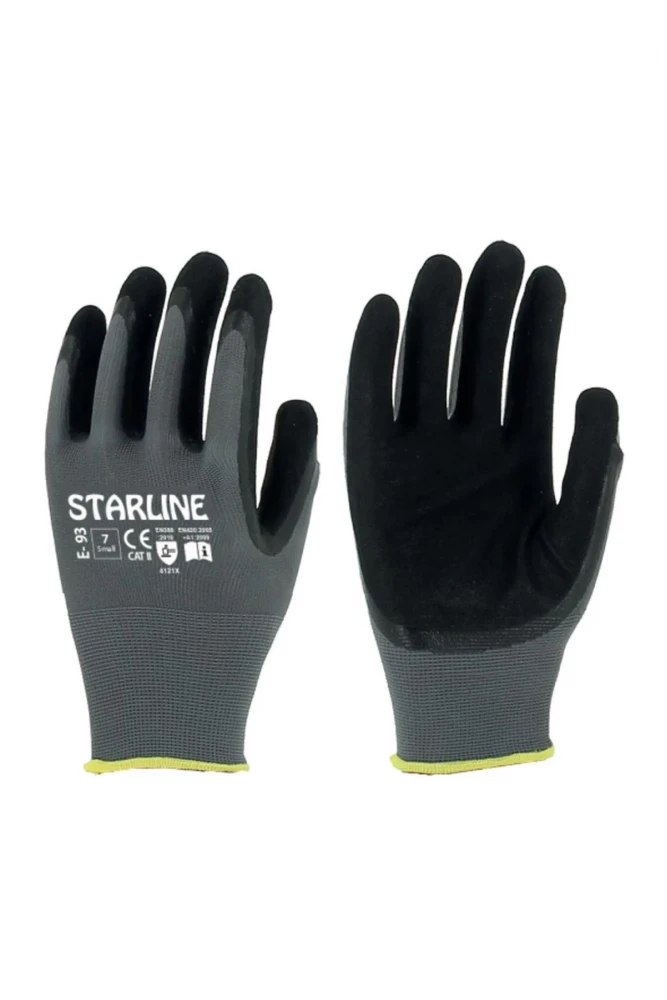 Starline E-93 Köpük Nitril Kaplamalı İş Eldiveni Uzun Ömürlü ve Esnek Koruma