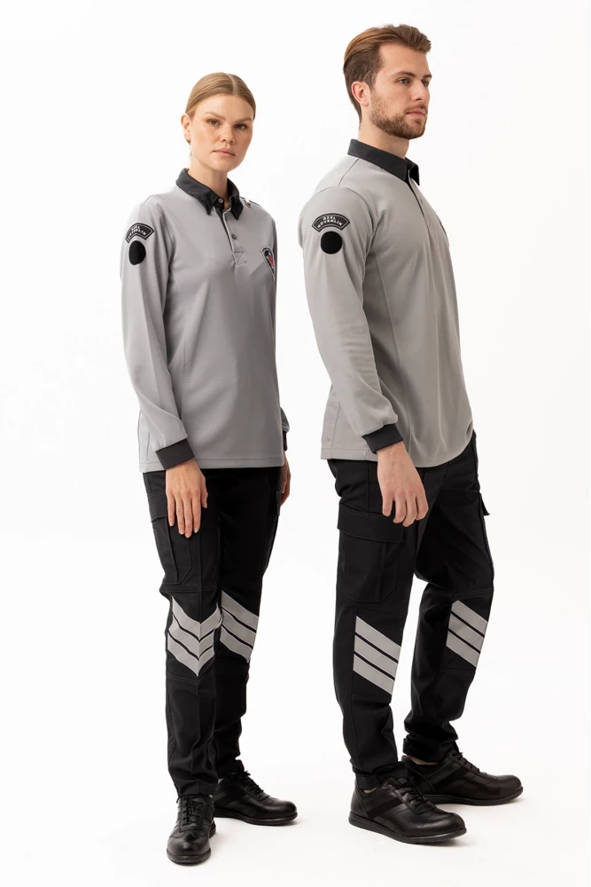 Özel Güvenlik Armalı Uzun Kollu Polo Tişört Profesyonel Görünüm ve Konfor