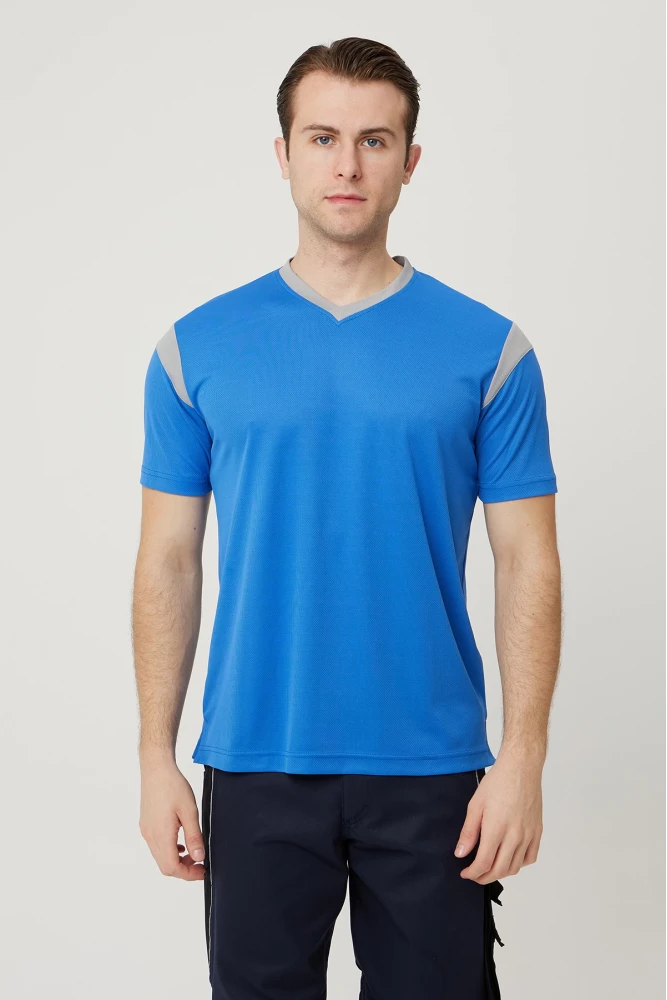 Allium V Yaka Tişört Nefes Alabilir Esnek ve Şık İş ve Günlük Kullanım İçin