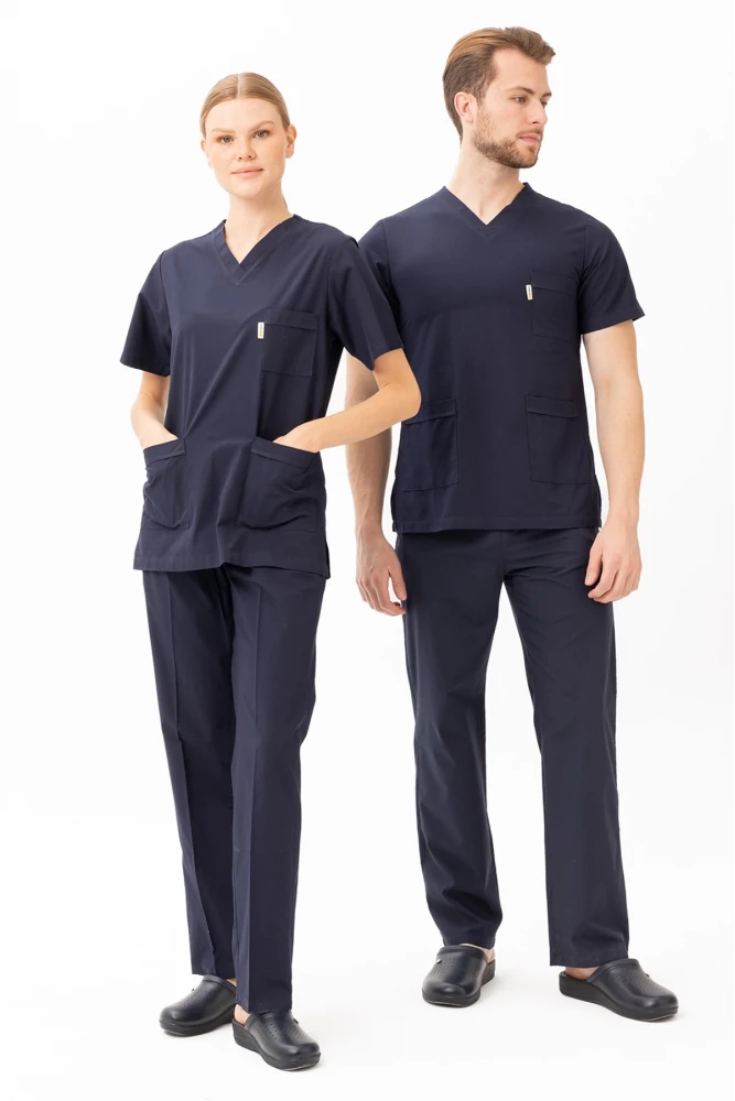 Santolina V Yaka Üniforma - Doktor, Hemşire, Sağlık Çalışanları İçin Rahat ve Dayanıklı Scrubs