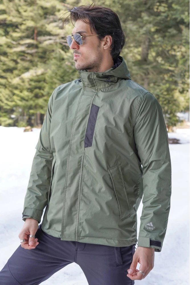 Fiyort FY 76 Floyen Polarlı Su Geçirmez Outdoor Yağmurluk Mont – Erkek Kapüşonlu Ceket