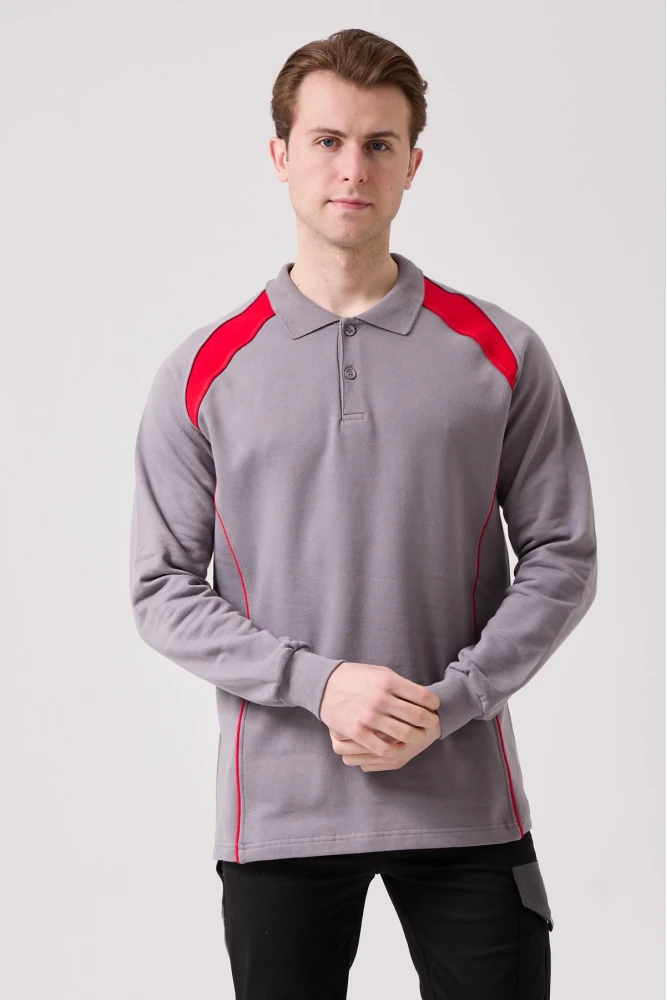 Vancelya Polo Yaka Sweatshirt - Uzun Kollu, Nefes Alabilir, İş ve Günlük Kullanım İçin