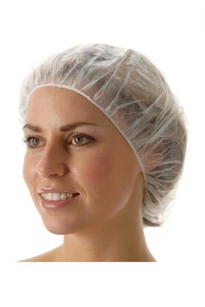 Tek Kullanımlık Kağıt Bone 100 Adet Hijyenik Nefes Alabilen Lastikli Saç Koruyucu Bone Beyaz