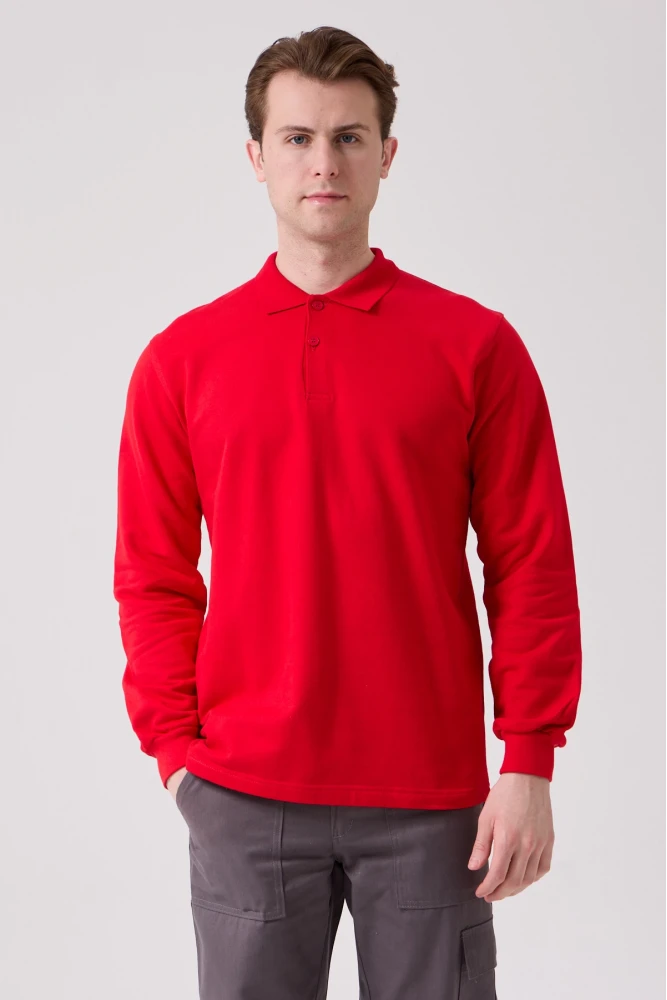 Galanthus Polo Sweat Erkek Uzun Kollu Pamuklu Sweatshirt İş ve Günlük Kullanım İçin
