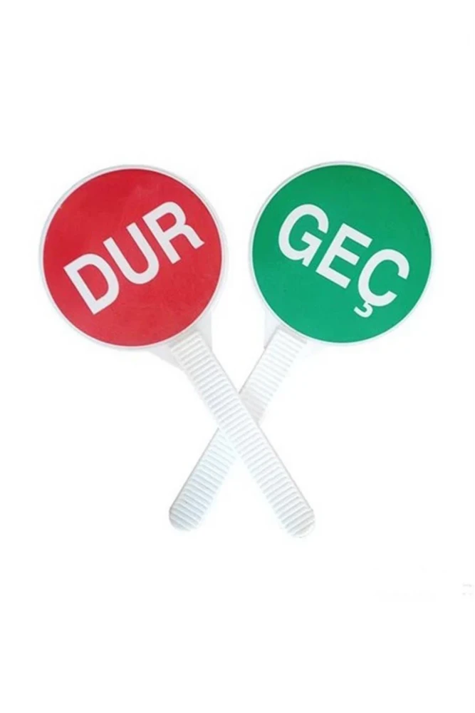 El Tipi Dur-Geç Levhası – Çift Yönlü, Reflektif, Ergonomik Saplı Trafik Kontrol Levhası