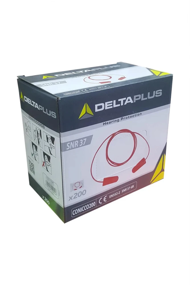 Delta Plus CONICCO2V2 Plastik İpli Kulak Tıkacı Yüksek Gürültü Koruması 37dB SNR
