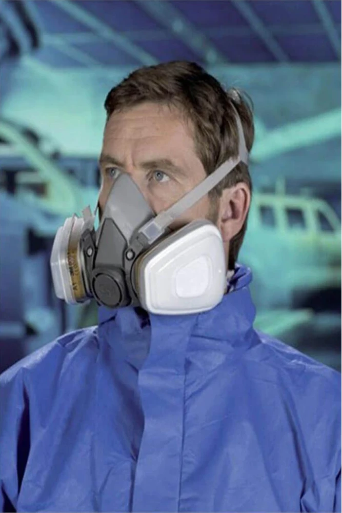 3M 6200 Yarım Yüz Maske – Solunum Koruyucu, Ayarlanabilir Askılı Endüstriyel Maske