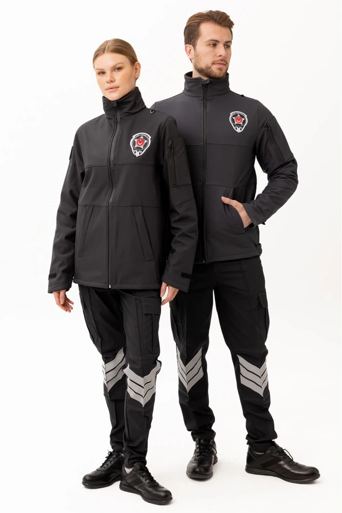Güvenlik Kıyafetleri KM-Softshell Mont Su ve Rüzgar Geçirmez, Nefes Alabilen Özel Güvenlik Montu