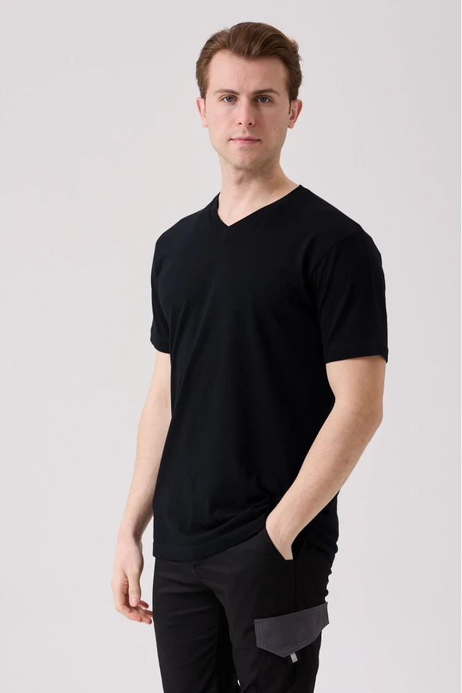 Galanthus V Yaka T-Shirt - Nefes Alabilir, Rahat ve Şık Tasarım