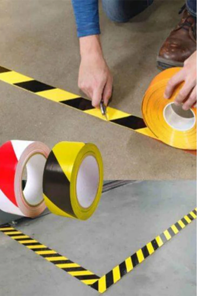 5 cm x 30 m Sarı-Siyah Yer İşaretleme Bandı – Güvenlik ve Uyarı Çözümü