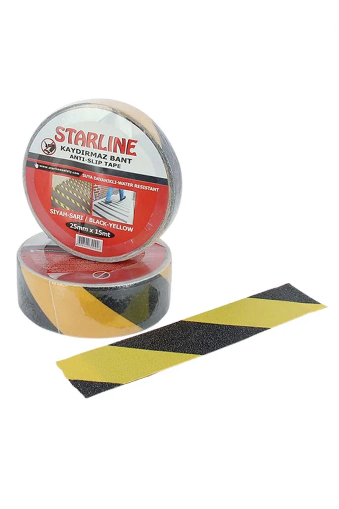 Kaydırmaz Bant 50mm x 15m Sarı-Siyah – Güvenlik İçin İdeal Kaymaz Çözüm