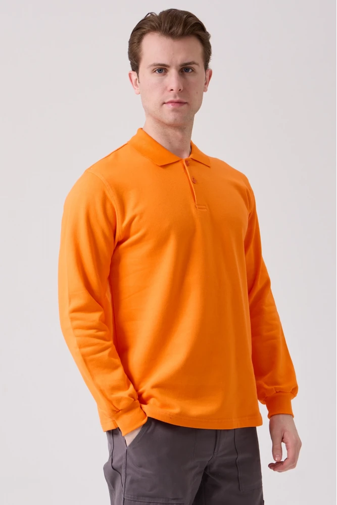 Galanthus Polo Sweat Erkek Uzun Kollu Pamuklu Sweatshirt İş ve Günlük Kullanım İçin
