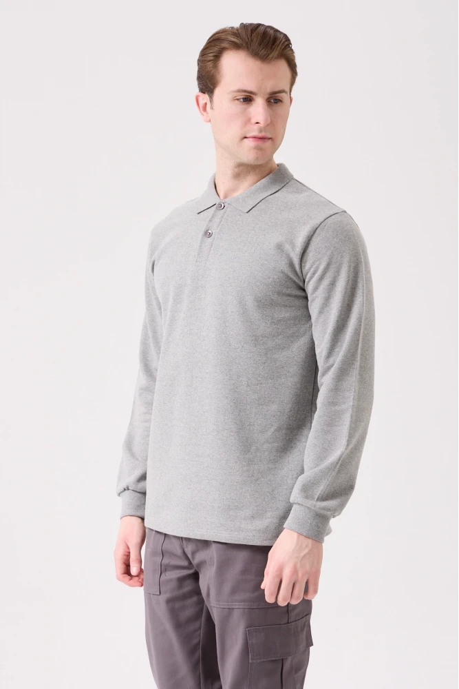Herba Polo Sweat Erkek Uzun Kollu Pamuklu Sweatshirt İş ve Günlük Kullanım İçin