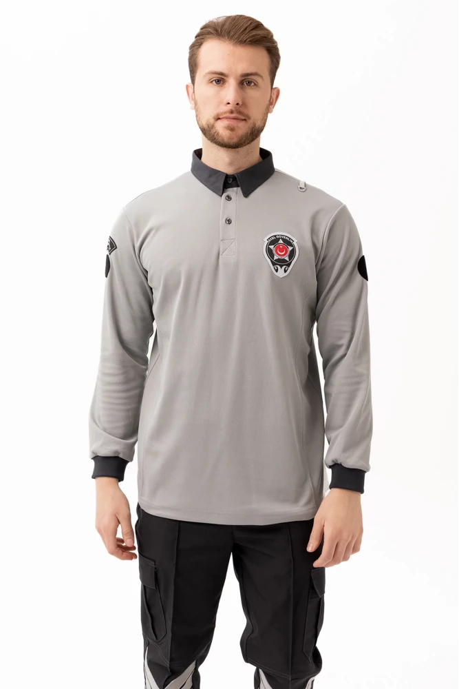 Özel Güvenlik Armalı Uzun Kollu Polo Tişört Profesyonel Görünüm ve Konfor
