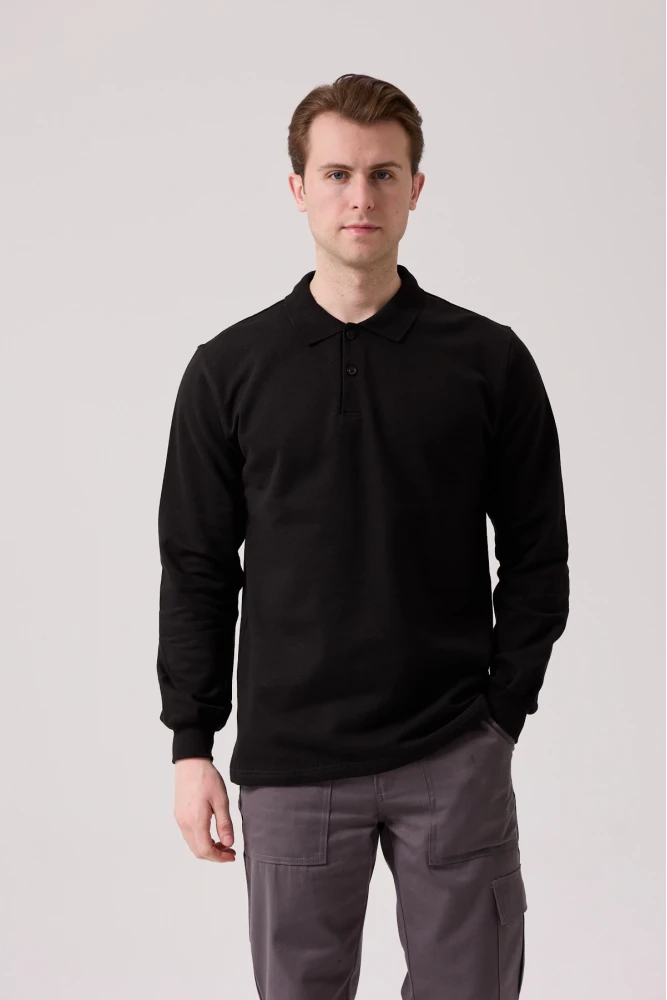 Galanthus Polo Sweat Erkek Uzun Kollu Pamuklu Sweatshirt İş ve Günlük Kullanım İçin