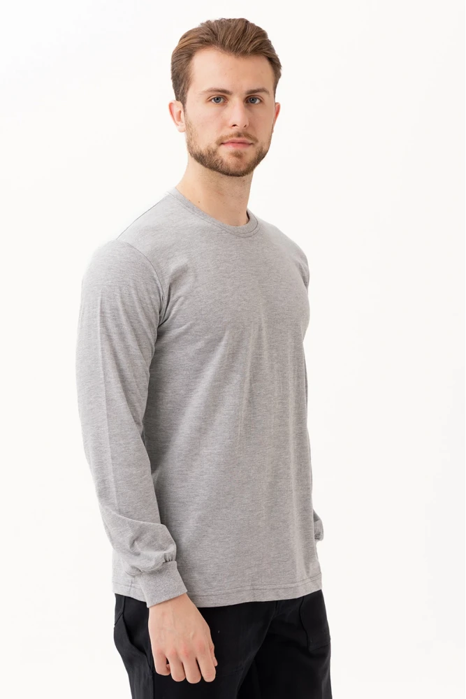 Gaura Gri Uzun Kollu Basic T-Shirt | Rahat ve Şık Tasarım | Günlük Kombinler İçin İdeal