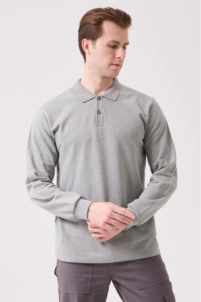 Herba Polo Sweat Erkek Uzun Kollu Pamuklu Sweatshirt İş ve Günlük Kullanım İçin