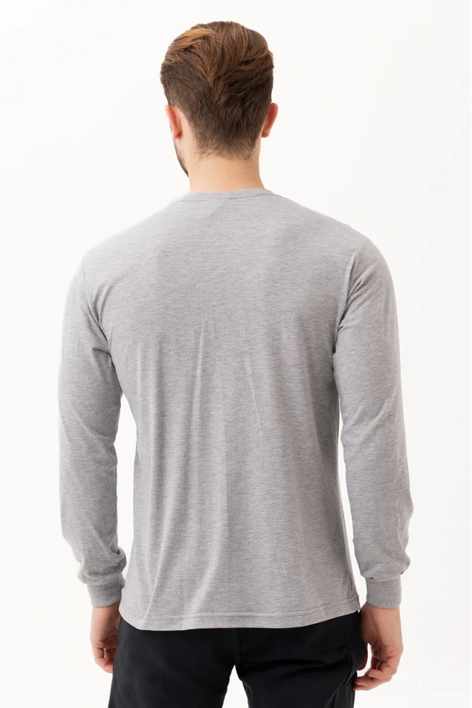 Gaura Gri Uzun Kollu Basic T-Shirt | Rahat ve Şık Tasarım | Günlük Kombinler İçin İdeal