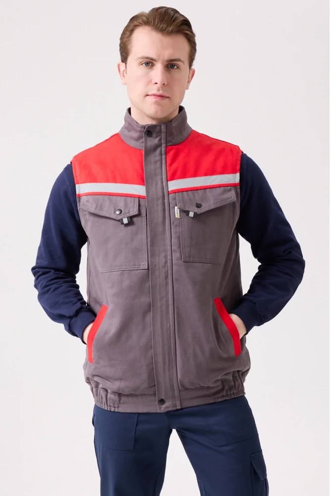 Royal Kışlık İş Yeleği - Sıcak Tutucu, Rüzgar Geçirmez, Çok Cepli ve Reflektörlü