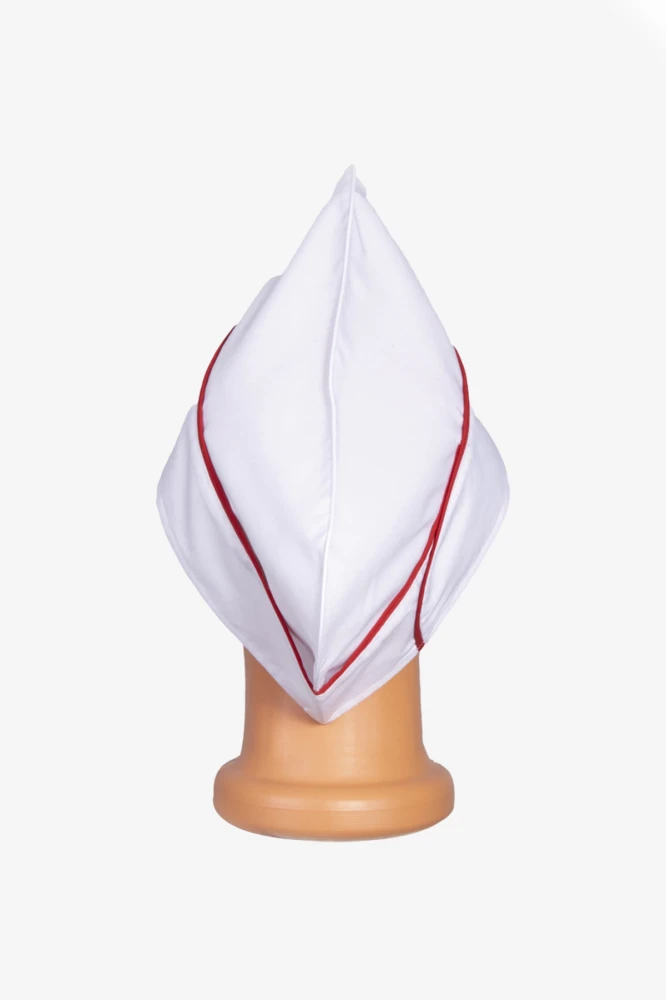 LİBANİ AŞÇI KEPİ BEYAZ-KIRMIZI