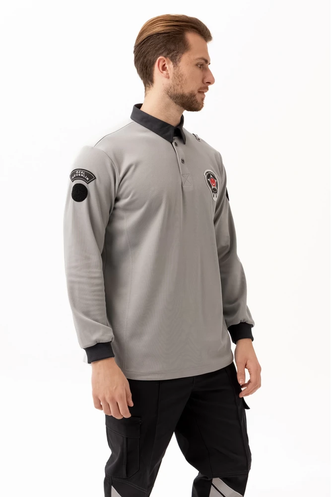 Özel Güvenlik Armalı Uzun Kollu Polo Tişört Profesyonel Görünüm ve Konfor