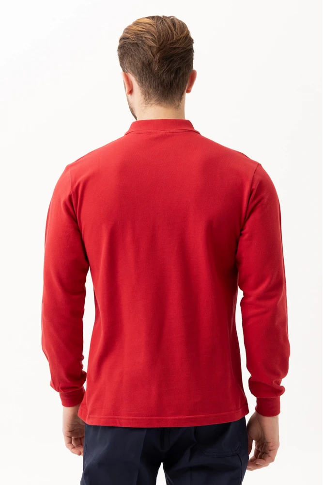 PADUS %100 Pamuk Polo Yaka Uzun Kollu T-Shirt Şık ve Konforlu İş ve Genel Kullanım