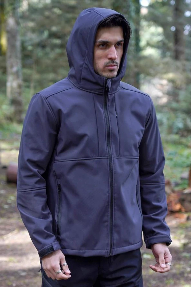 Fiyort FY 350 Flam2 Softshell Mont Su ve Rüzgar Geçirmez Outdoor Günlük Erkek Kapüşonlu Mont