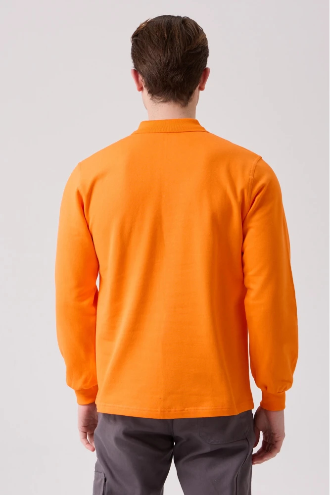 Galanthus Polo Sweat Erkek Uzun Kollu Pamuklu Sweatshirt İş ve Günlük Kullanım İçin