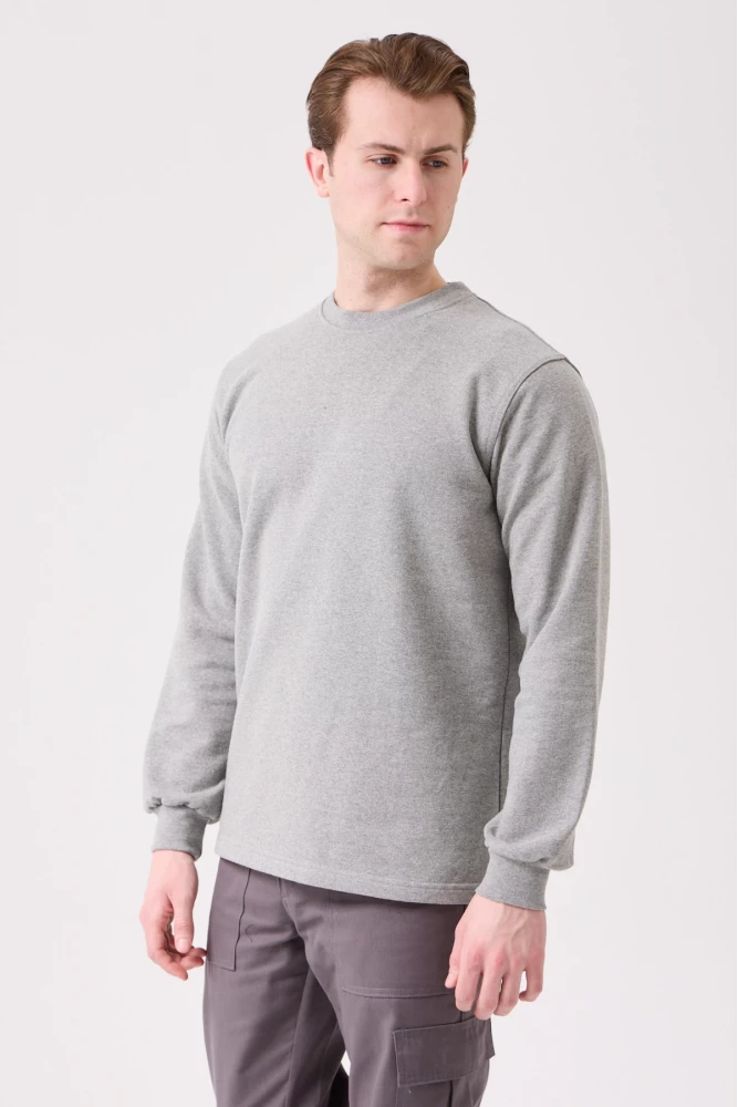 Herba Basic Sweatshirt - Uzun Kollu, Rahat Kesim, Pamuklu, Günlük ve İş Kullanımı İçin