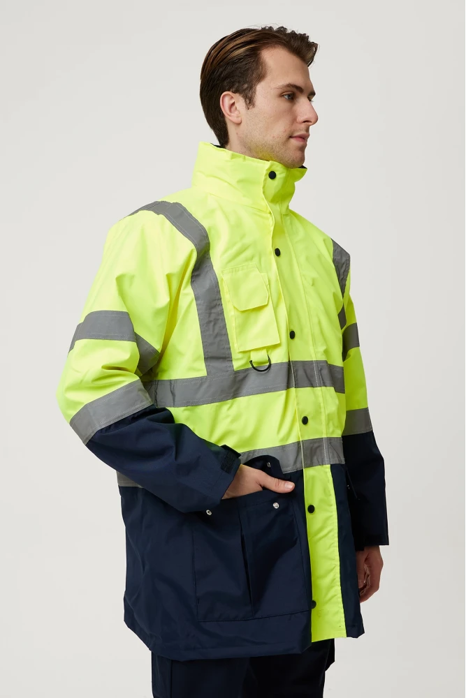 Eradium 5N1 Reflektörlü İş Güvenliği Parkası - Su ve Rüzgar Geçirmez, Yüksek Görünürlüklü Kışlık Mont