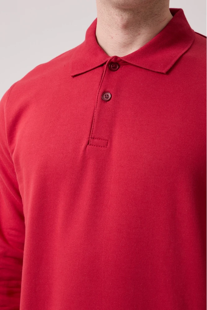 Galanthus Polo Sweat Erkek Uzun Kollu Pamuklu Sweatshirt İş ve Günlük Kullanım İçin