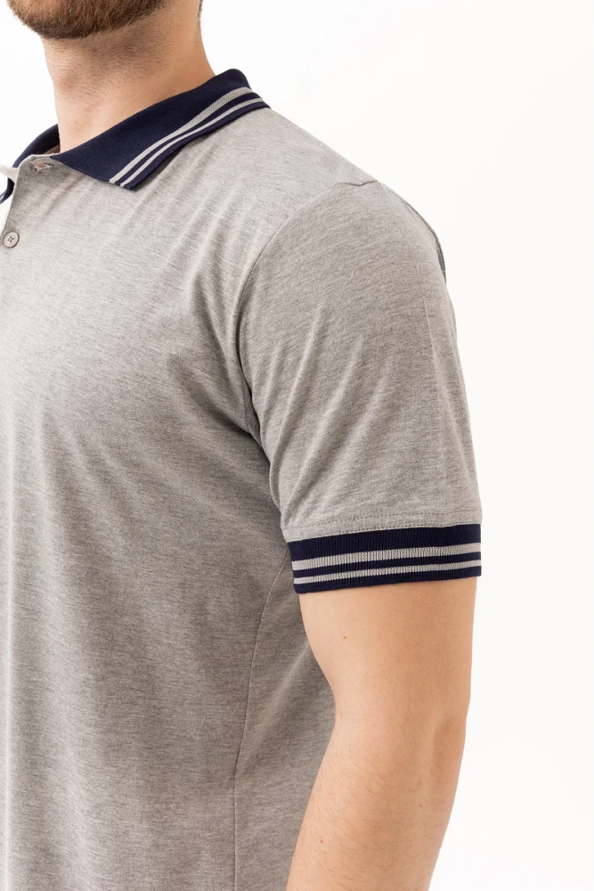 Hornet Polo Tişört - Şeritli Yaka ve Kol Detaylı Erkek Polo Tişört Şık Tasarım