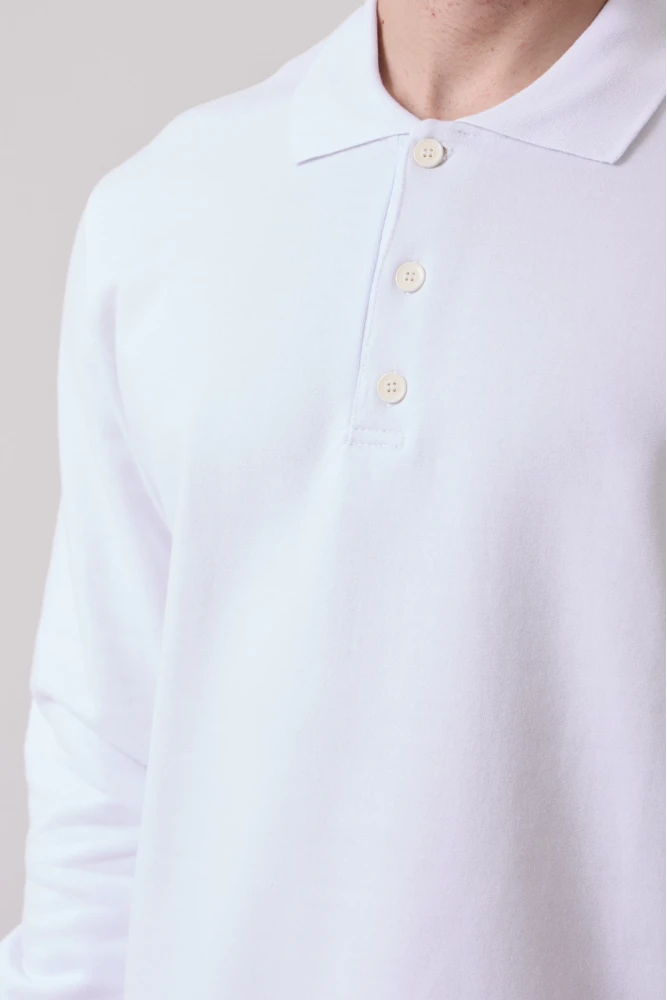 Galanthus Polo Sweat Erkek Uzun Kollu Pamuklu Sweatshirt İş ve Günlük Kullanım İçin