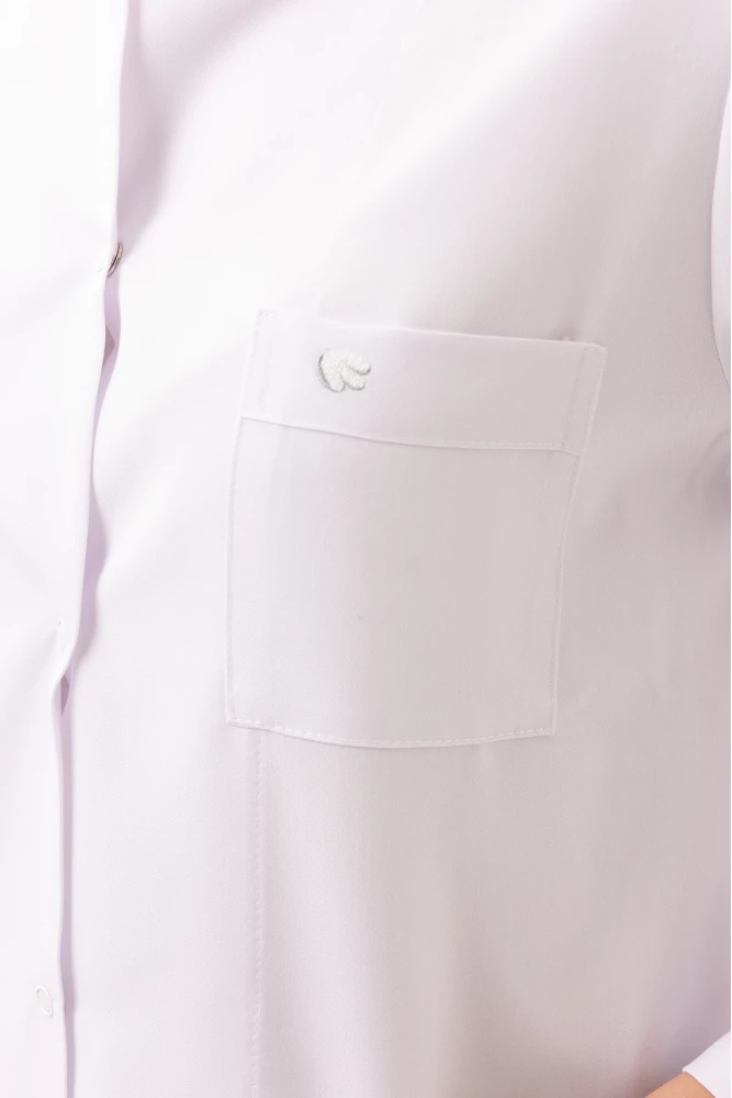 Adiantum Kadın Doktor Öğretmen Laboratuvar Önlüğü - Beyaz, Uzun Kollu, Rahat Kesim